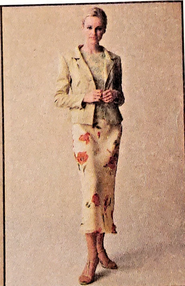 McCalls 9217 Lined Jacket, Top 2 Lengths Bias Skirt Stretch Knits Misses 4,6,8 - Image 3 of 4