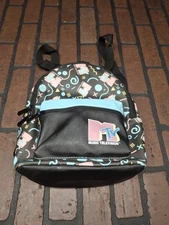 MTV Mini Backpack - Bioworld Faux Leather Black 11.5"  