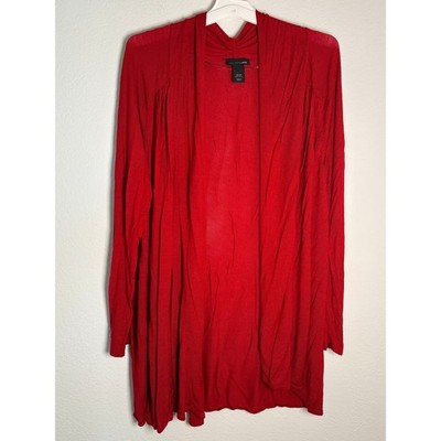 Lane Bryant Red Open Front Cardigan Rayon Knit Sweater Plus Size 26/28