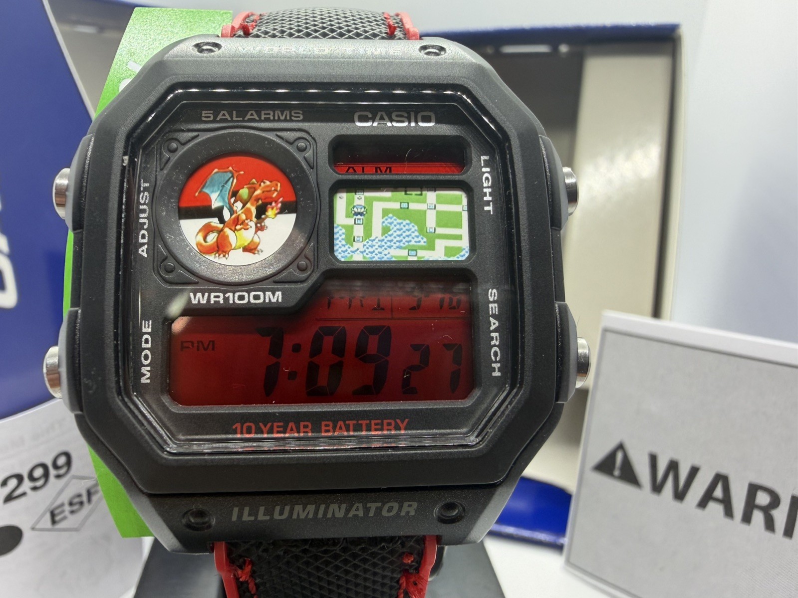 Custom/mod Casio AE1200WH-1A “Charizard Red” (Pokemon) W/ NFC Tag