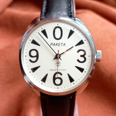 Sowjetische Armbanduhr Raketa Big Zero UdSSR Vintage Raketa Herrenuhr Serviced