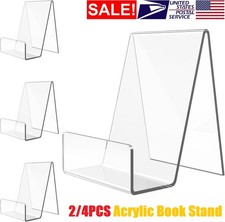 2/4PCS Acrylic Book Stand Clear Easel Stand for Display Book Display Holder