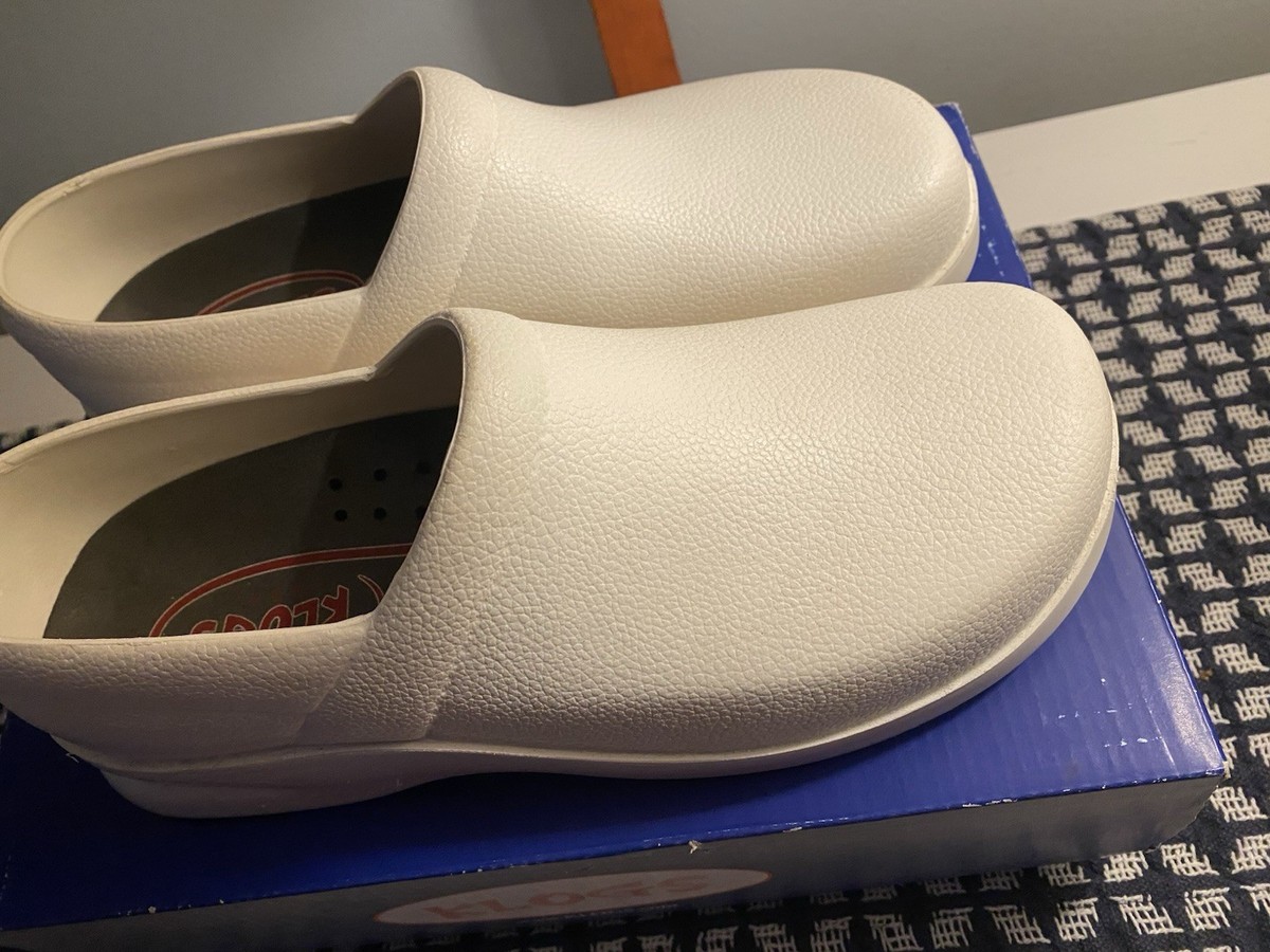 KLOGS MISSION WHITE SMOOTH Work Shoe Clog SlipOn Size 9 Slip 
