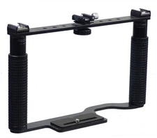ALZO Transformer DSLR Rig, Camera Cage Bracket with Shoe Mounts and Hand Grips
