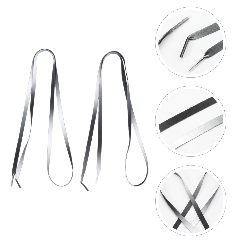 APL 1 Paio Lacci Sneakers Elastici Universali Nero Motivo Sfumato Lacci Piatti