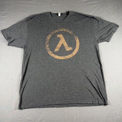 Next Level Apparel Half-Life Lambda Logo Gray T-Shirt, Size XXL