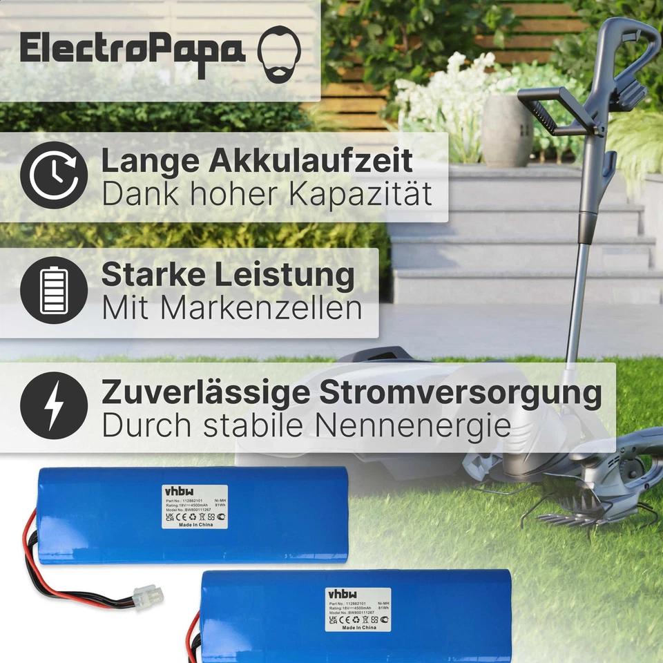 2x Akku für Husqvarna Automower 220AC 230ACX 210C 260ACX 210AC 4500mAh 18V - Bild 4 von 4