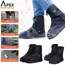Reusable Rain Shoe Cover Waterproof Anti-Slip Overshoes Boot Protector w/ Zipper