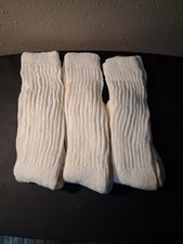 3 Pairs Slouch Scrunch Socks Off White Knee Highs 