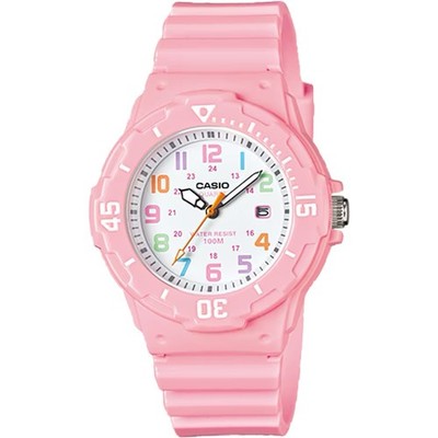 Casio Women's Water-Resistant Analog Watch with Pink Dial - LRW-200H-4B2V