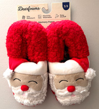 Dearfoams Cozy Comfort Santa Claus Slippers Kid s Size 2/3 Christmas Holiday