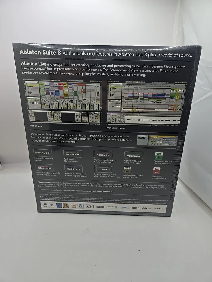 Ableton Suite 8 Live 8 Full Version OS & Windows New Sealed Free Shipping.  - Image 3 of 4