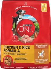 Purina ONE Chicken and Rice Formula Dry Dog Food - 31.1 lb. Bag