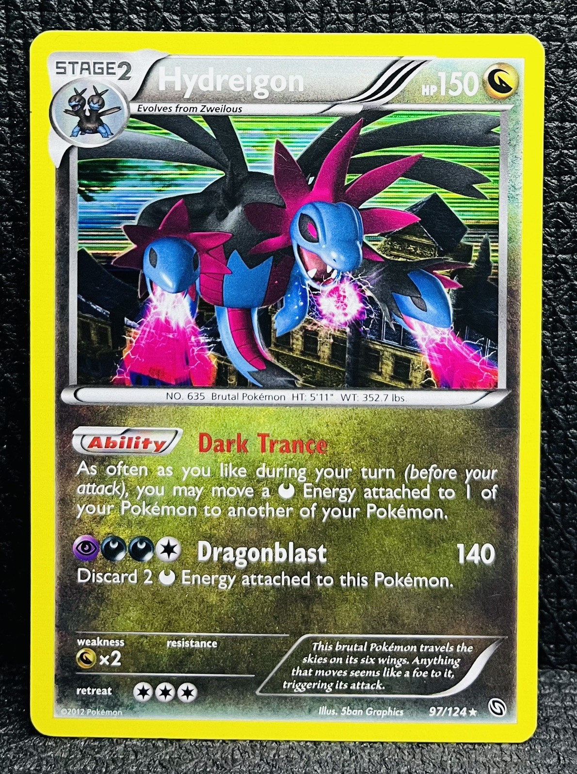 Hydreigon 97/124 Dragons Exalted Holo Rare LP Pokemon TCG