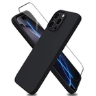 For iPhone 17 16 15 14 13 Pro Max Silicone Shockproof Cover and Screen Protector