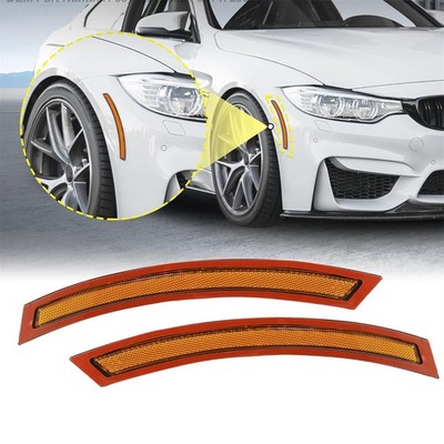 1 Pair Yellow Lens Front Bumper Side Marker Reflector For BMW X5 2014 2015 2016