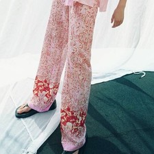 ZARA Linen Blend Wide Leg Pants Size Small NWT