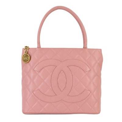 Chanel Tote Bag Pink A01804 Gold metal fittings Medallion