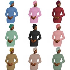 New Africa Women Head Wrap Cap Muslim Big Flower Diamond Watermelon Casual Hat