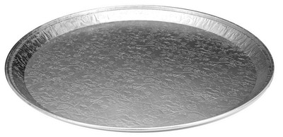 Handi-Foil 12'' Round Flat Disposable Aluminum Catering Serving Tray Platter 25PK