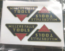 Millers Falls Tools Since 1868 U.S.A. Decals reproduction 1 1/2” Wide Set 4 Now