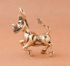 Brass Donkey Figurine Small Animal Statue Table Office Home Decoration Toy