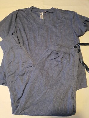 Flora Nikrooz 2-teiliges Lounge Set Tshirt/Unterteil in voller Länge Größe L blau