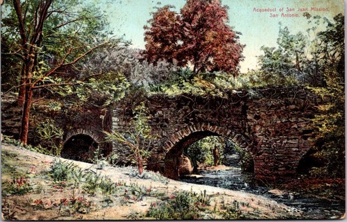 San Antonio, TX Aqueduct of San Juan Mission Postcard