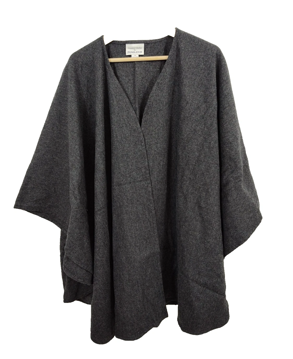 Country Clothes By Pendleton Virgin Wool Cape Poncho Gray Felt Wool Blank OS