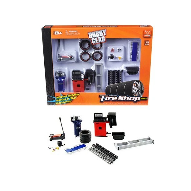 Phoenix Toys 18422 Tire Repair Shop Accessories Set 1 24 Diecast