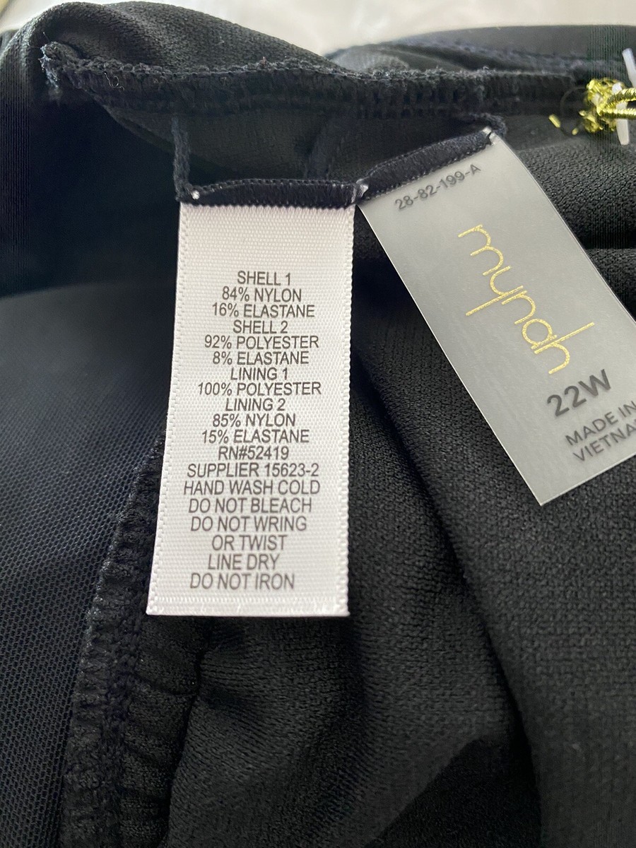 MYNAH . my shine wrap black 1 pc . Plus Size 22 W . black . NWT | eBay