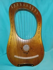 "OW" Lyre Harp 10 Metal String Wooden Saddle Mahogany Lye Harp with Tuning Wrenc
