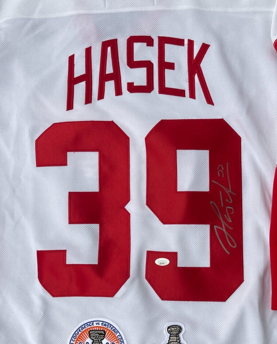 Dominik Hasek Signed Detroit Red Wings 2002 & 2008 Cup Pro Player