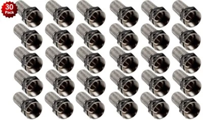 30 x F type RG6 Twist On Coax Coaxial Cable RF Connector Plug Adapter Antenna TV