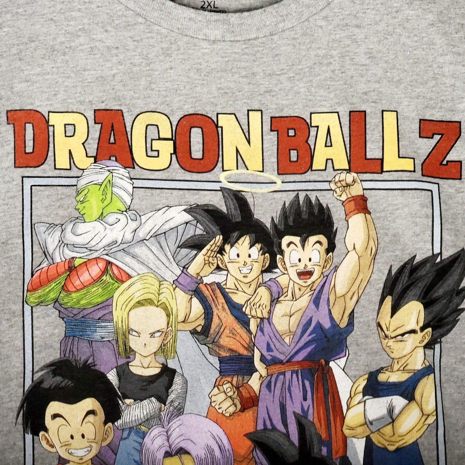 Dragon Ball Z Japanese Anime Characters T-shirt Toei Animation DBZ Gray  Size XL