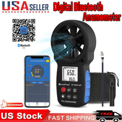 98217Handheld Anemometer Bluetooth Digital Wireless Wind Speed Gauge Meter CFM 