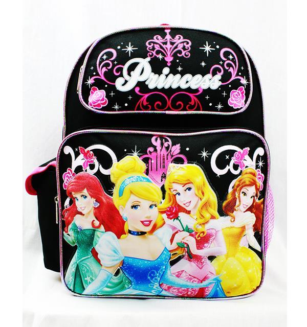 NWT Princess 14" Medium Backpack Bag Black Disney Cinderella Aurora