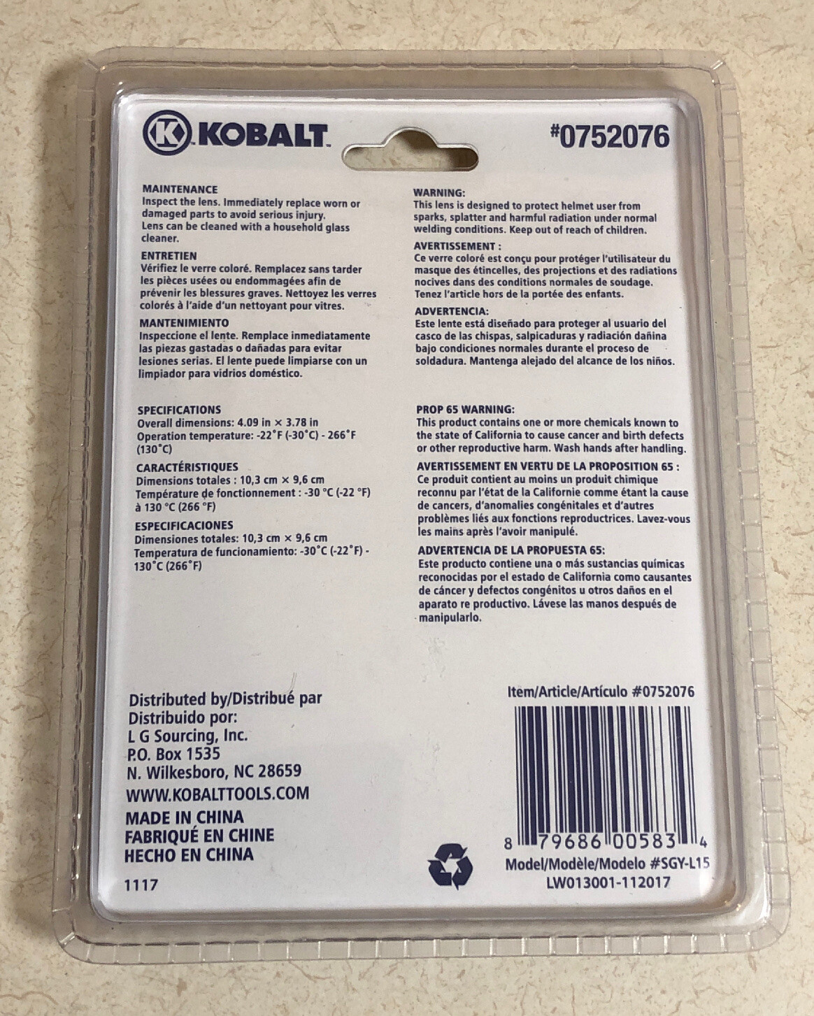 Kobalt 2pack Welding Helmet Inner Replacement Lenses 0752076 Ship for