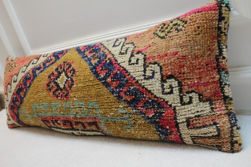Red and Brown Colors vintage Pillow Case, 12x36 inc Long Lumbar Pillow Case, - 第 6/10 張圖片