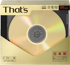 That’s CD-R Music 16x Speed 80 Minutes Gold Label 10mm P Case 5