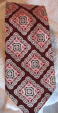 Vintage Rhodin 100 Acetate RN 31246 Mens Tie Red Black Silver colors