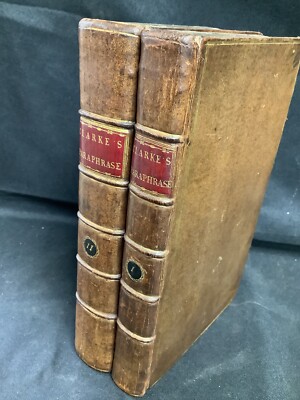 * Gut 1795 Samuel Clarke Eine Paraphrase über die vier Evangelisten 2 Lederbände