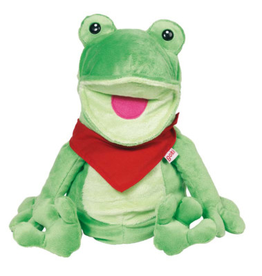 HANDPUPPE Frosch + Halstuch Froschpuppe Stofffrosch Kinderhandpuppe Stoffpuppe