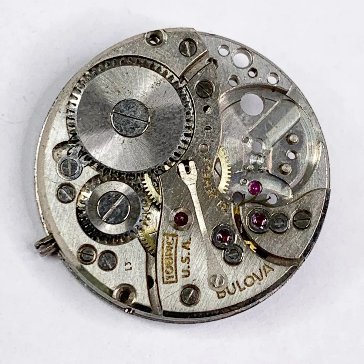 Bulova 10BMC Wrist Watch Movement For Parts Repair 24mm 21 Jewels