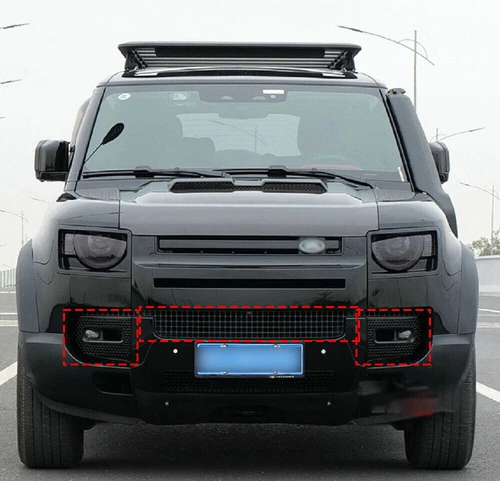 Front Bumper Fog Lamp Grille Mesh Trims Fits For Defender 90 110 130 2020-2023 - Picture 3 of 6