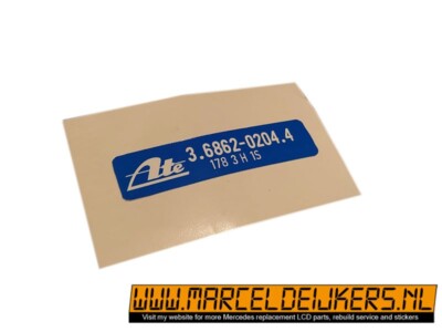 Mercedes sticker decal ATE-3.6862-0204.4 brake booster w123 w201 w116