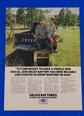 #ad 1975 AC DELCO AUTOMOTIVE BATTERIES ORIGINAL PRINT AD quot;RELIABLE AND DEPENDABLEquot; $14.99