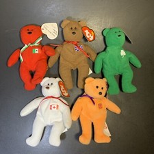 Lot of Beanie and Teenie Beanie Babies TY - Erin, McDonalds, Mexico, Canada