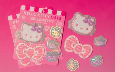 Hello Kitty Cafe Truck 50th Anniversary Patch Set Rare 2024 Sanrio