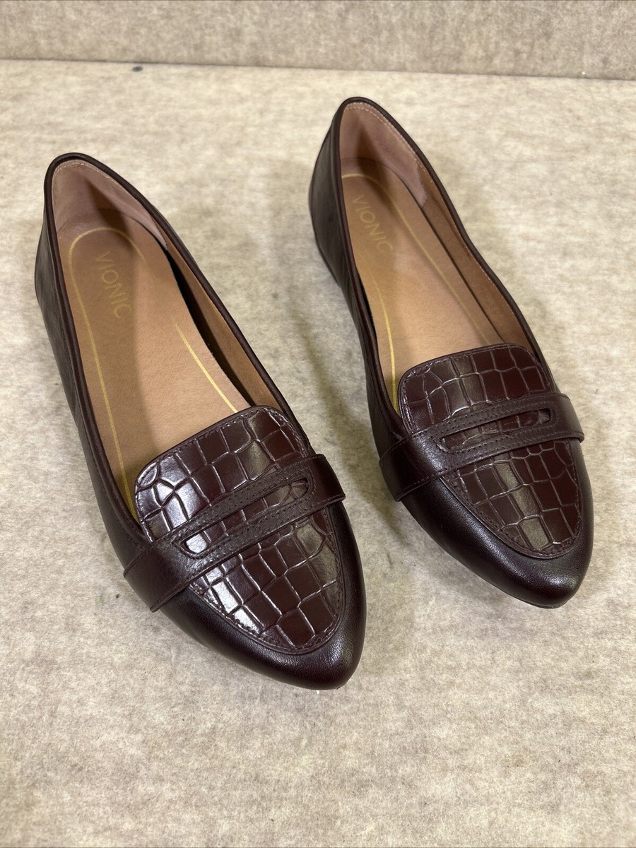 Vionic Savannah Womens Size Brown Casual Classic Leather Penny